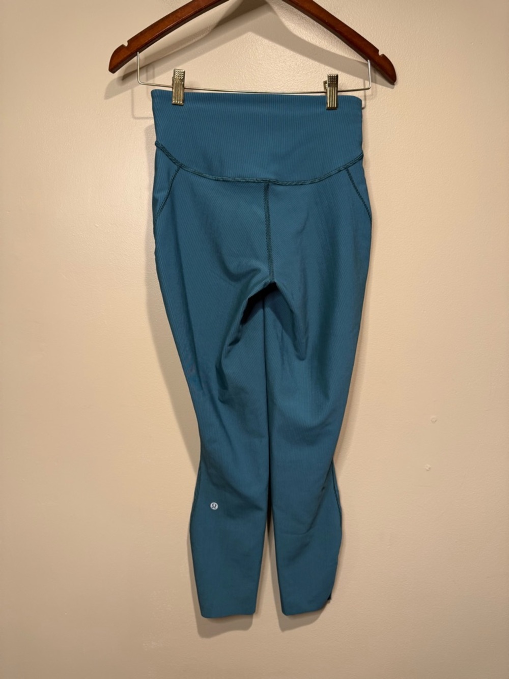 Lululemon Base Pace High-Rise Tight 25" two tone ribbed Green Jasper‎ Blue Chill